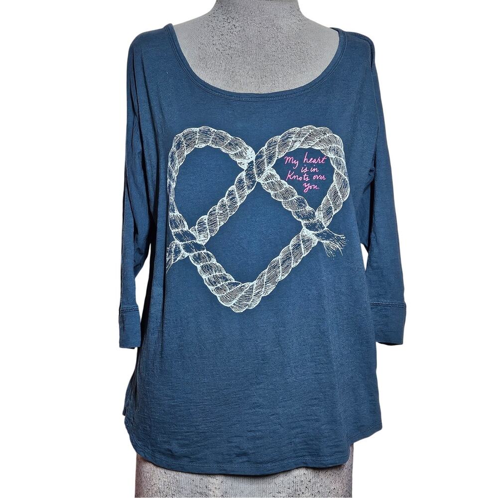 Nautical My Heart is in Knots Over You Tee Size Small